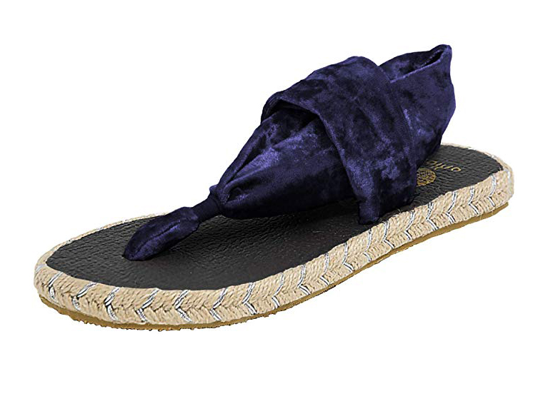 Nalho Women’s Yoga Mat Memory Foam Espadrilles Sandals, Ganika Velvet