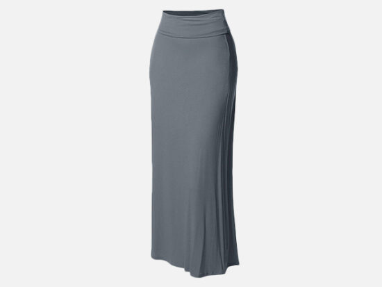 Made by Emma Women's Stylish Fold Over Flare Long Maxi Skirt.