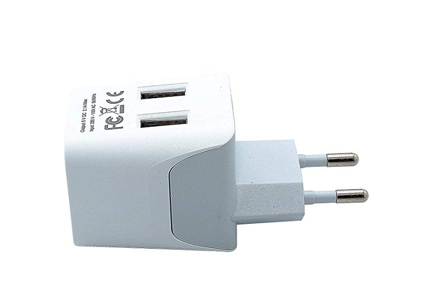 Ceptics CTU-9C USA to Most of Europe Travel Adapter Plug with Dual USB - Type C - Ultra Compact