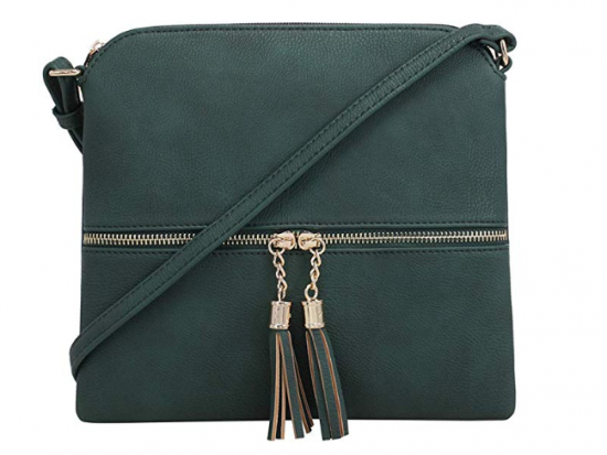 Green cross-body purse