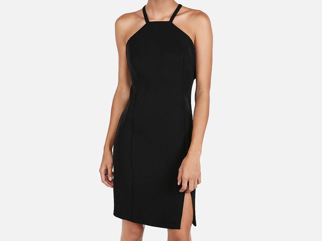 High Neck O-Ring Sheath Dress