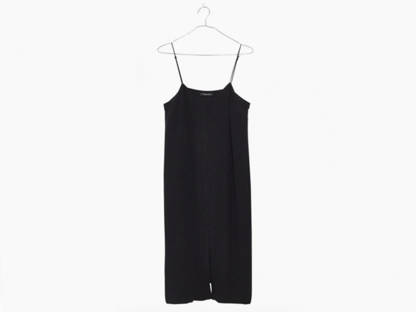 Silk Button-Front Slip Dress madewell