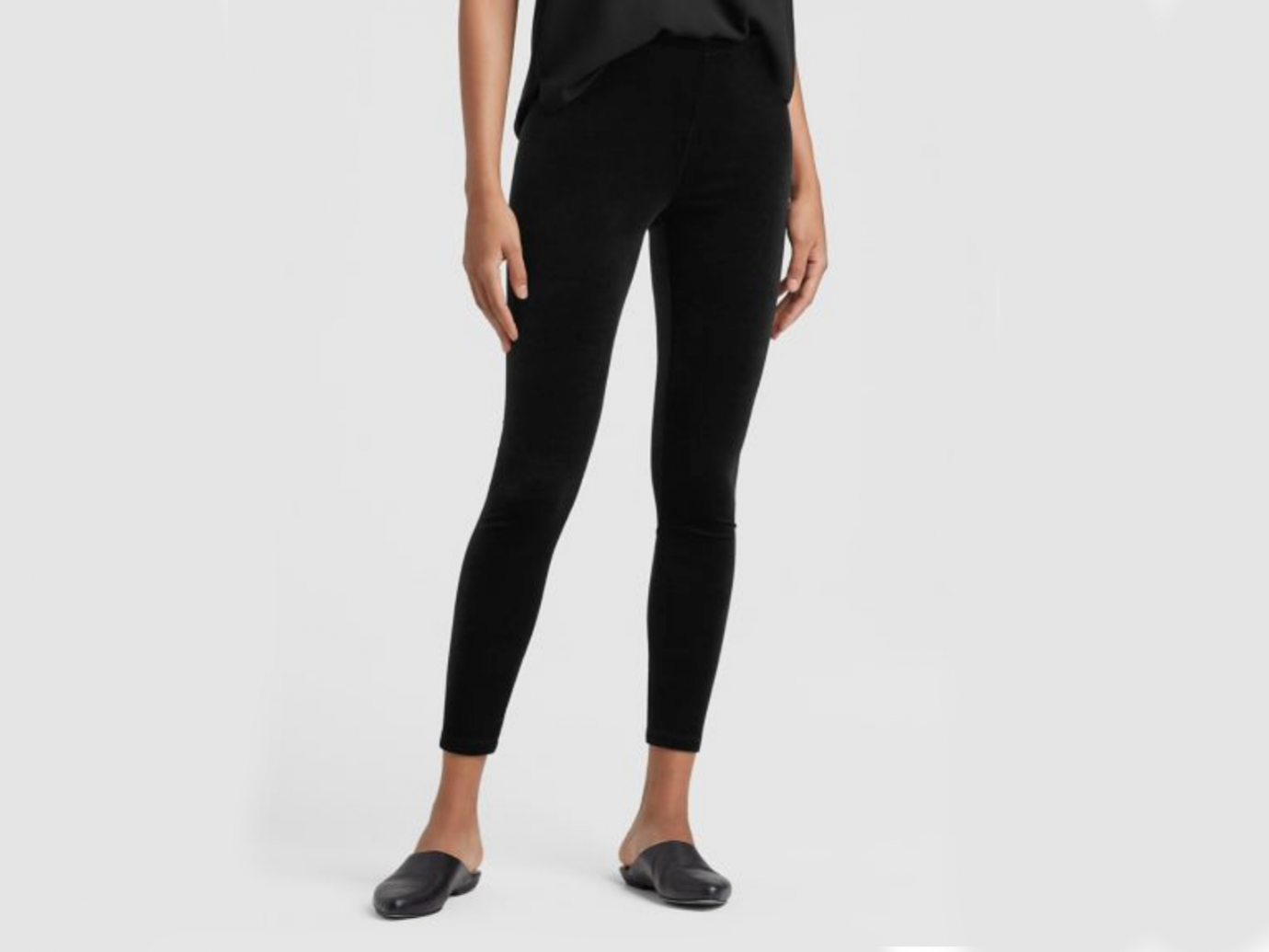 eileen fisher STRETCHY VELVET ANKLE LEGGINGS