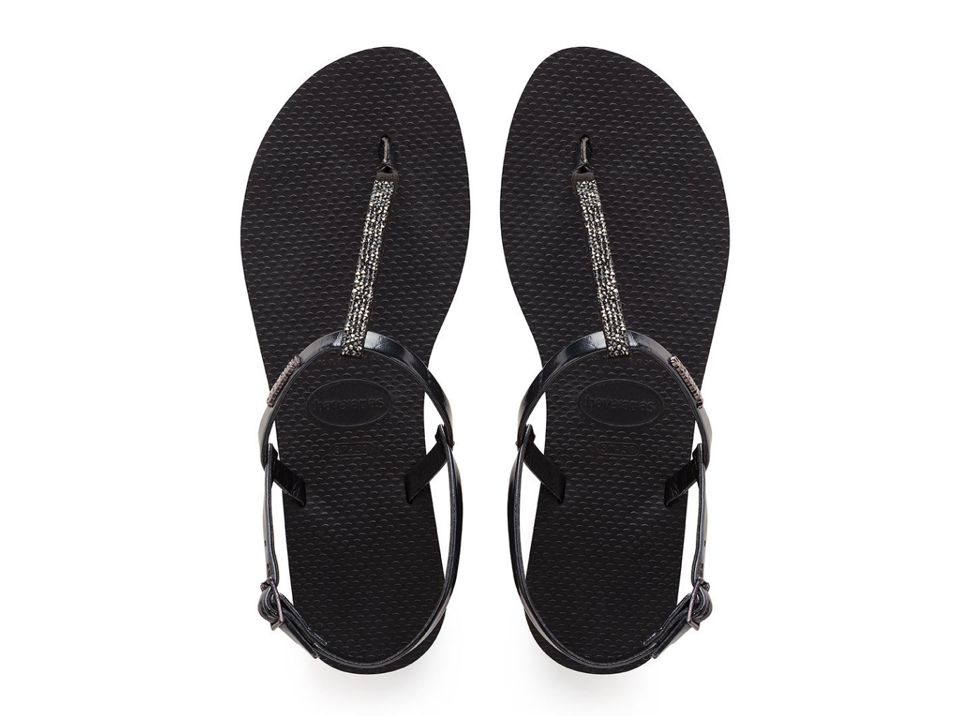 YOU RIVIERA SWAROVSKI CRYSTAL SANDAL BLACK