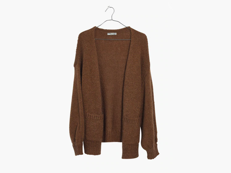 Madewell Balloon-Sleeve Cardigan Sweater