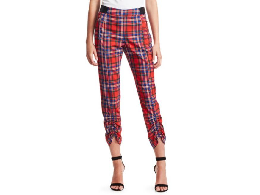 Tanya Taylor Carrington Plaid Cropped Pants