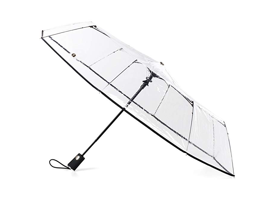totes Clear Canopy Automatic Open Foldable Umbrella