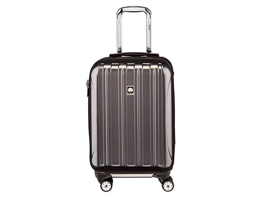 Delsey Luggage Helium Aero, International Carry On Luggage, Front Pocket Hard Case Spinner Suitcase