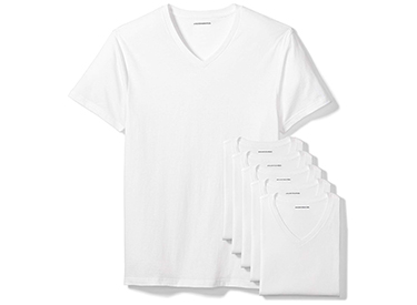 Amazon Essentials Men's 6-Pack V-Neck Undershirts.