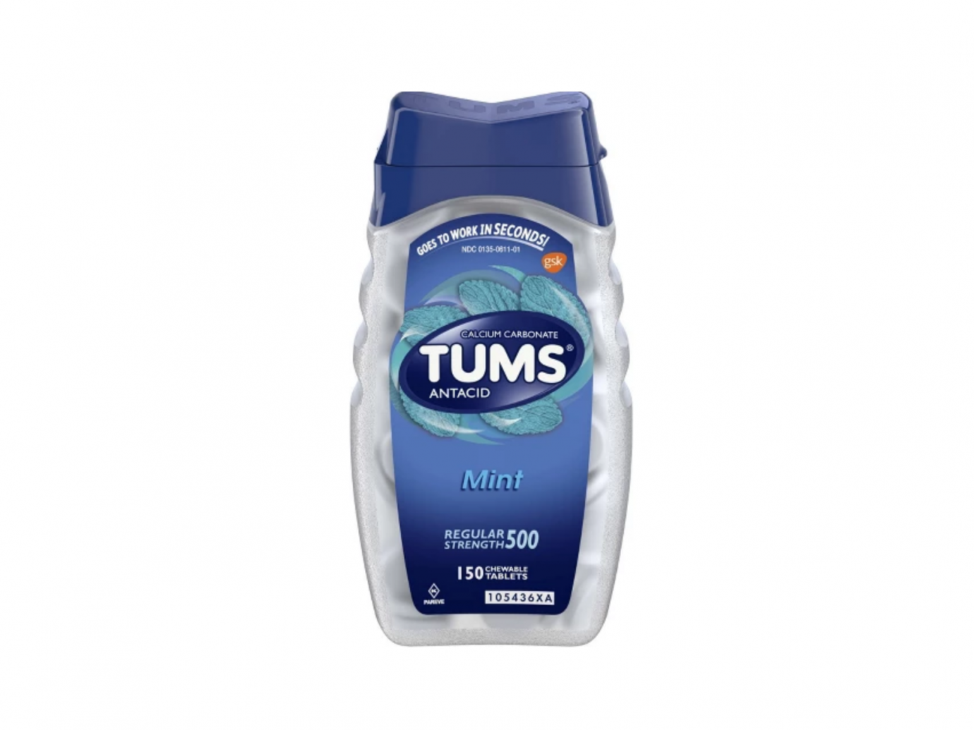 TUMS® Regular Strength Peppermint Antacid Chewable Tablets