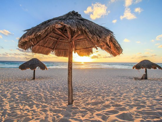 Cancun Sunset on Beach