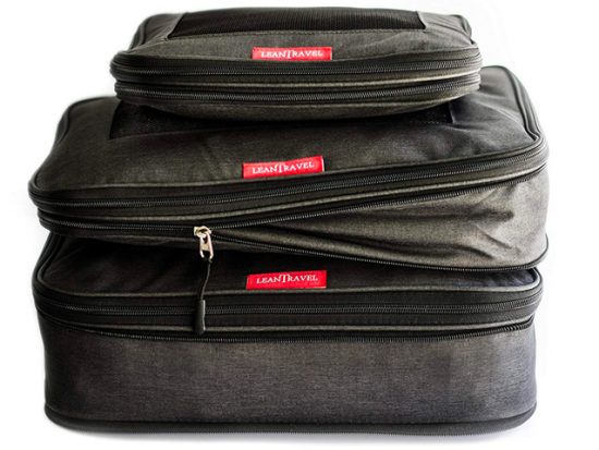 LeanTravel Compression Packing Cubes Luggage Organizers for Travel W/Double Zipper (6) Set