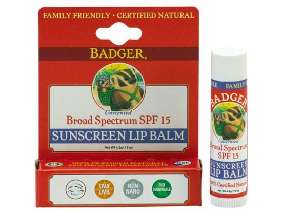 Badger Balm Broad Spectrum Sunscreen Lip Balm Stick - SPF 15