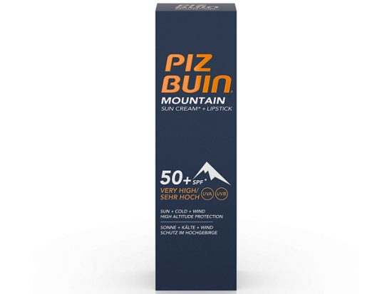 Piz Buin Mountain Suncream SPF50 and Lipstick SPF30