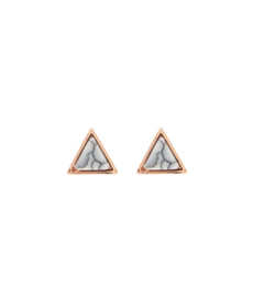 18kt Rose Gold Plated Marble Stud Earrings - 3 Pack