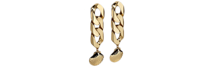 ARIEL CURB CHAIN DROP EARRINGS.