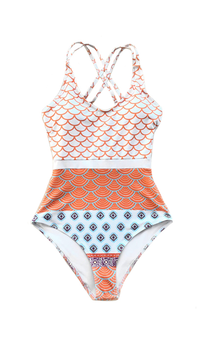 Cupshe BEAUTIFUL WORLD PRINT ONE-PIECE SWIMSUIT