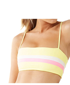 Forever21 Striped-Trim Bralette Bikini Top