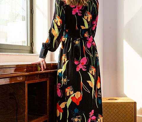 Leith Floral Print Maxi Dress