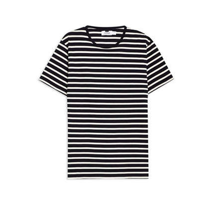 Navy And Off White Stripe T-Shirt Topman