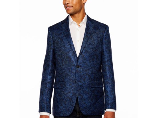 U.S. Polo Assn. Blue Paisley Slim Fit Sport Coat