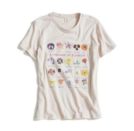 Urban Outfitters Language Of Flowers Chart Tee