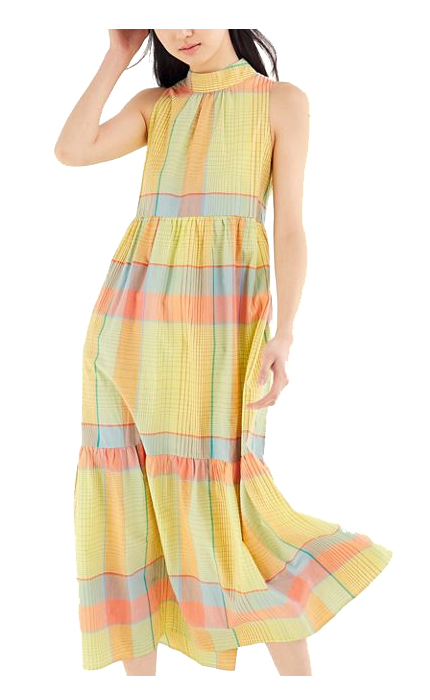 Urban Outfitters UO Greta Tiered Ruffle Mock Neck Maxi Dress