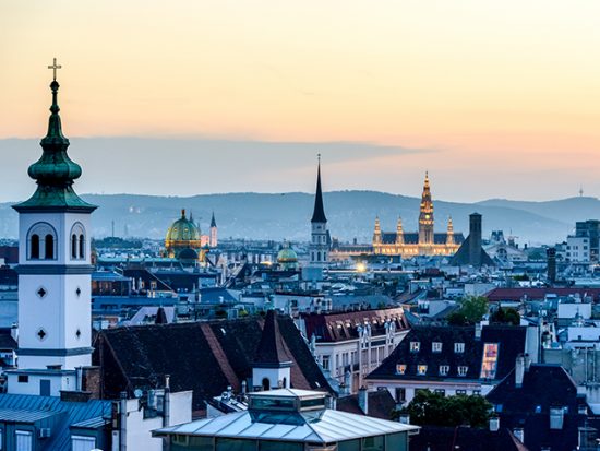 Vienna Austria Sunset City View