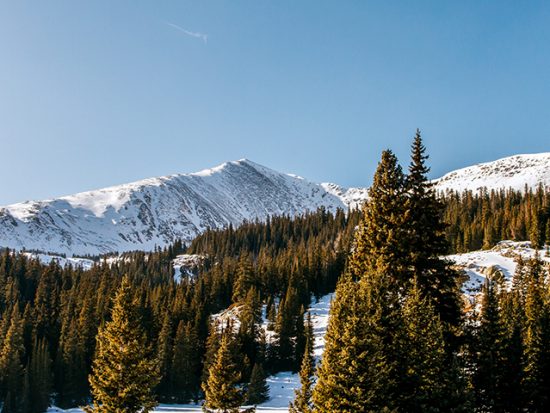 View of the Rocky Mountains in Winter