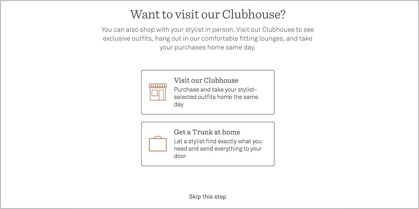 Want to Visit Our Clubhouse? Trunk Club option