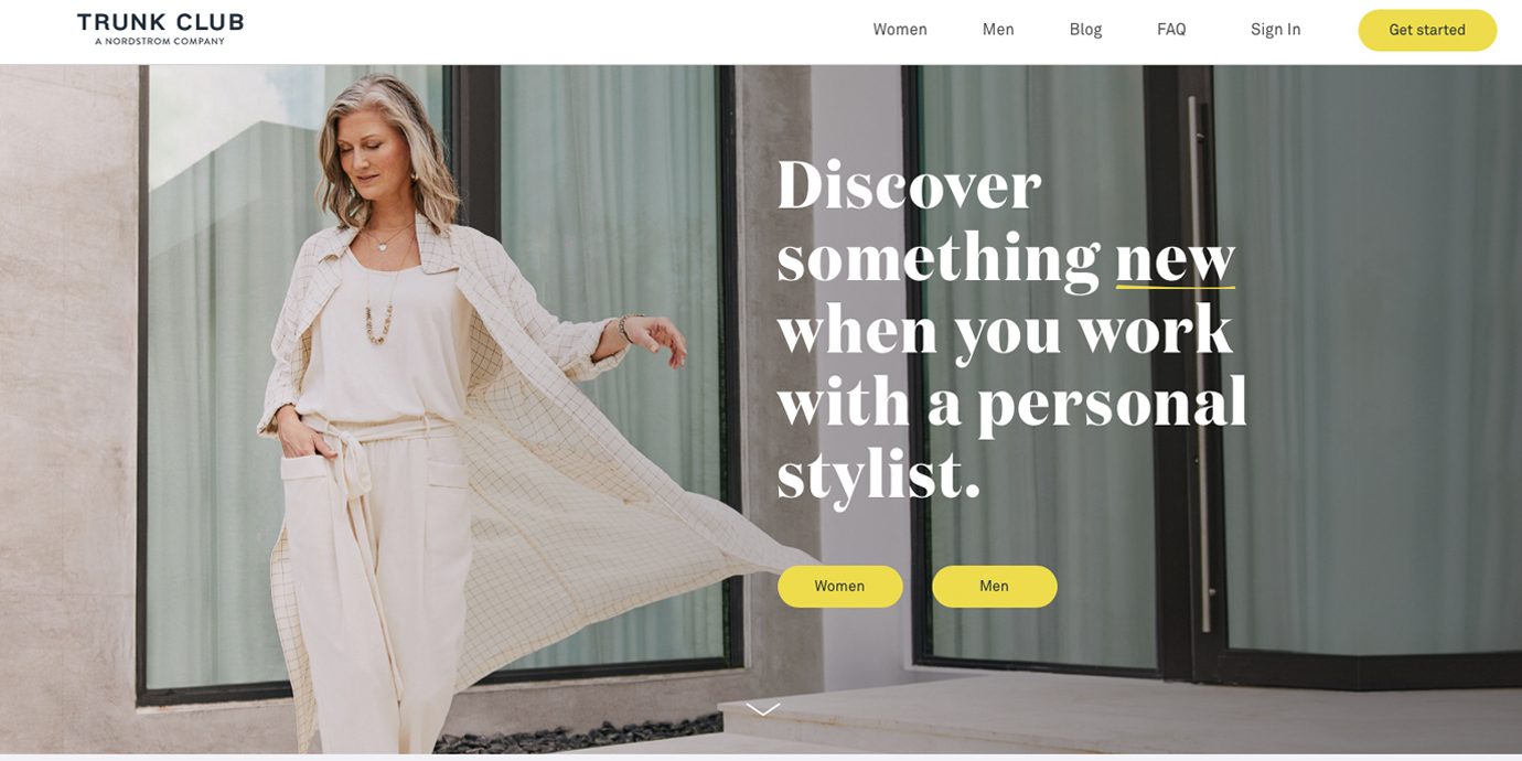 Trunk Club homepage