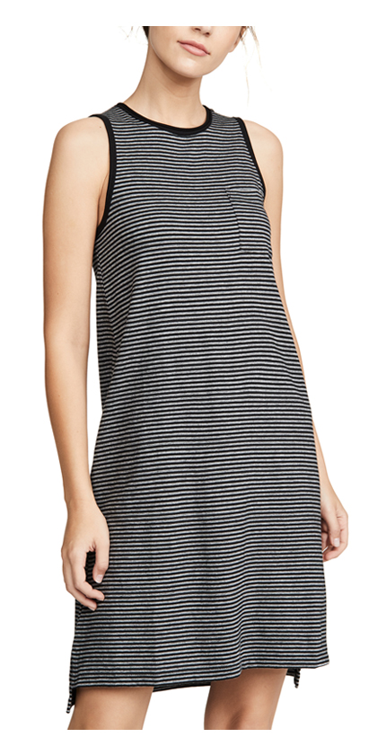 ATM Anthony Thomas Melillo Striped Jersey Dress