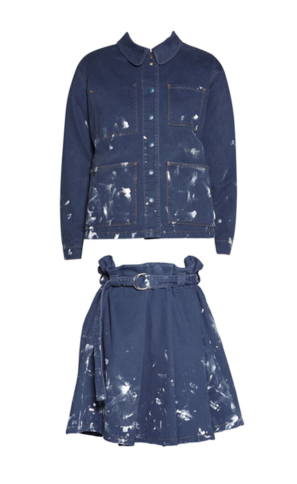 Acne Studios Flared Denim Skirt & Denim Jacket.