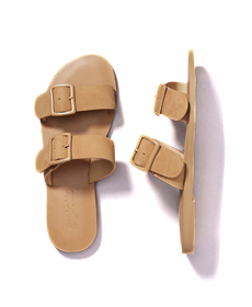 Anthropologie Farylrobin Double-Buckled Slide Sandals.