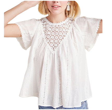 Anthropologie Serene Eyelet Blouse