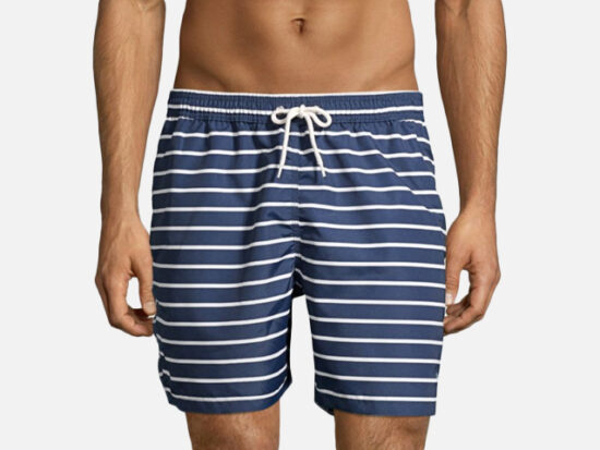 Barbour Stripe Swim Trunks.