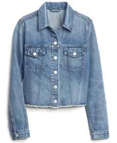 Distressed Crop Icon Denim Jacket Gap