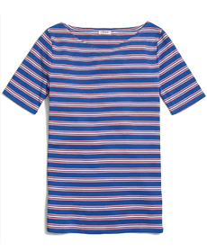 J.Crew Factory Striped perfect-fit open-neck T-shirt.