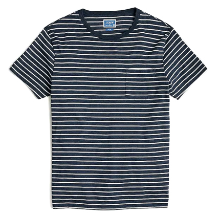 J.Crew Slim Broken-in striped pocket T-shirt.