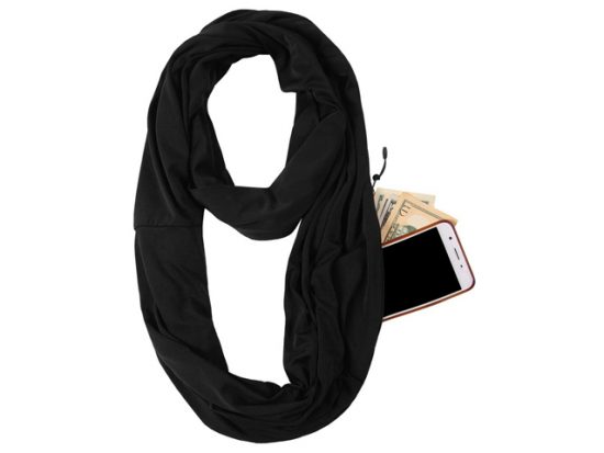 JOKHOO Infinity Scarf Wrap with Secret Hidden Zipper Pocket-2