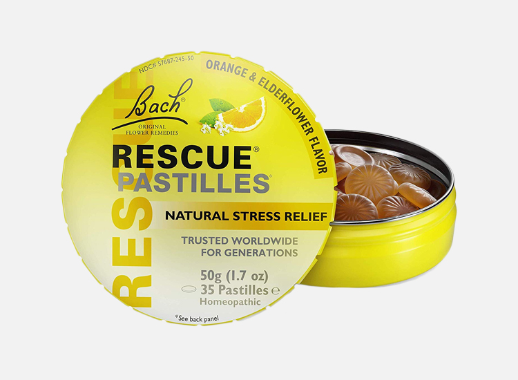 RESCUE PASTILLES, Homeopathic Stress Relief, Natural Orange & Elderflower Flavor.