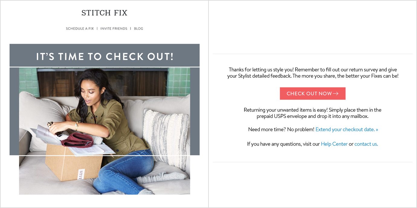 Stitch Fix Email - Time to Check-Out.