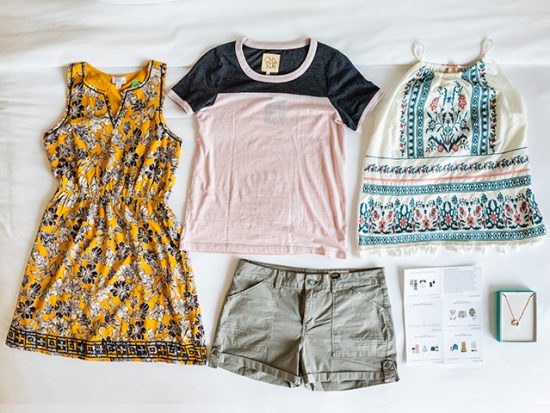 Stitch Fix Flat-Lay of the Unboxed Clothing.