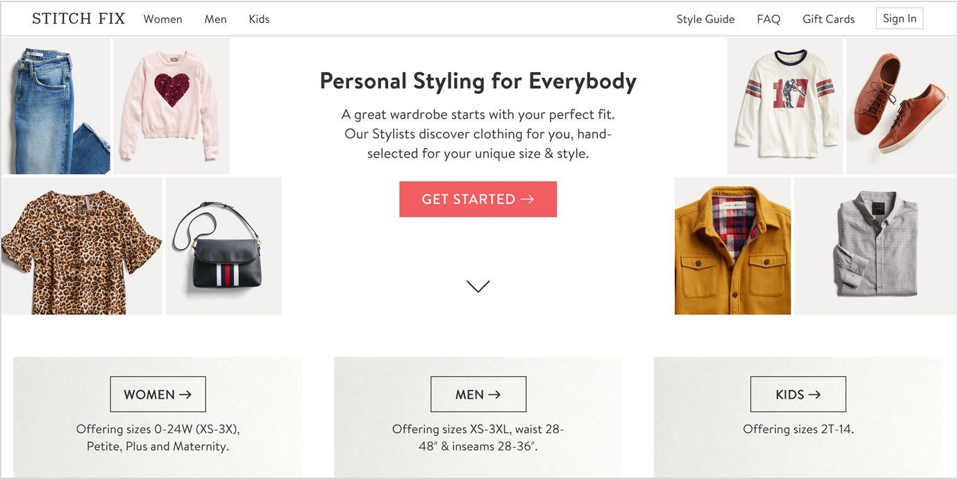 Stitch Fix Sign-up for Women, Men or Kids.