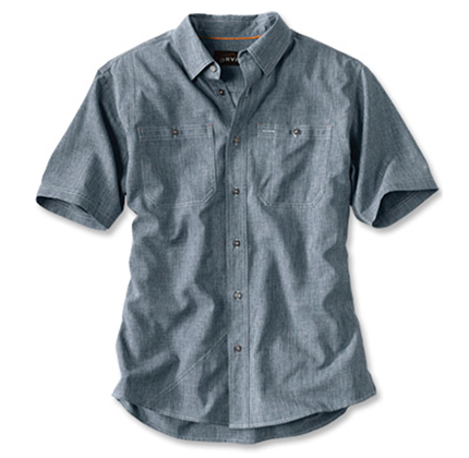 TECH CHAMBRAY SHORT-SLEEVED WORK SHIRT