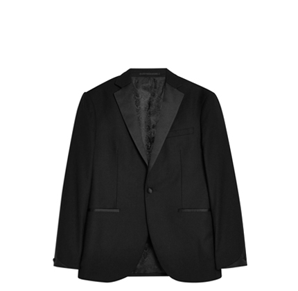 Topman Black Slim Fit Single Breasted Tuxedo Blazer With Satin Covered Notch Lapels