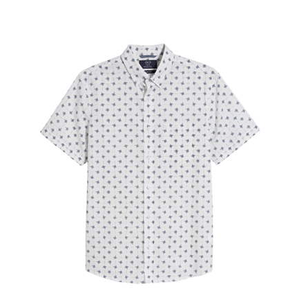 Trim Fit Short Sleeve Button-Down Sport Shirt 1901