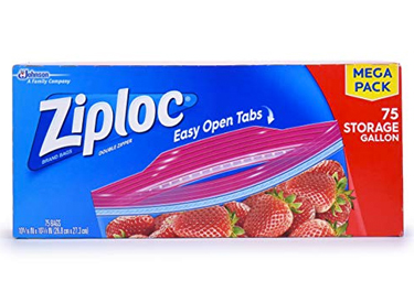 Ziploc Storage Bags Gallon, 75 Count