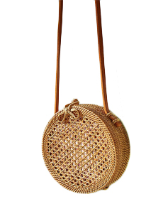 Anthropologie Rattan Circle Bag.