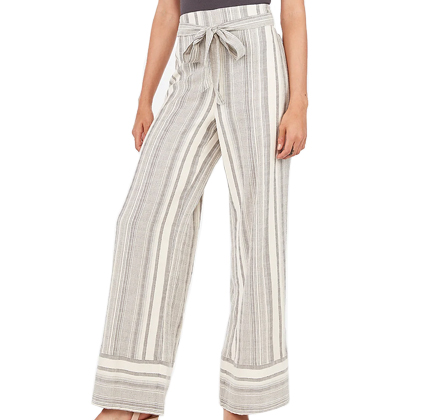 Express High Waisted Striped Yarn Dye Wide Leg Pant.